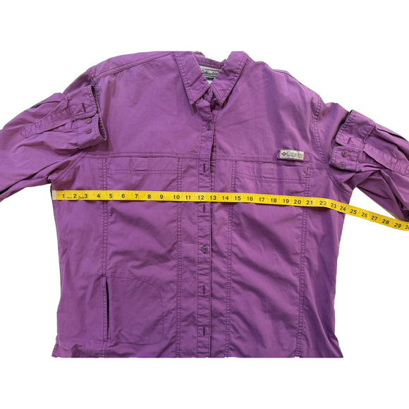Columbia Shirt Womens XXL Purple Vented Fishing Long Sleeve Roll Up Sleeves Gorp - Picture 5 of 6
